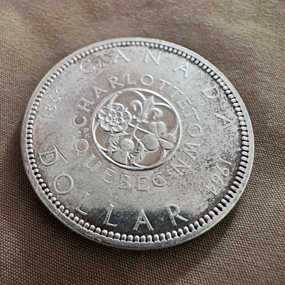 1964 Canada Quebec Charlottetown Commemorative BIG Silver Dollar Coin - Picture 3 of 7